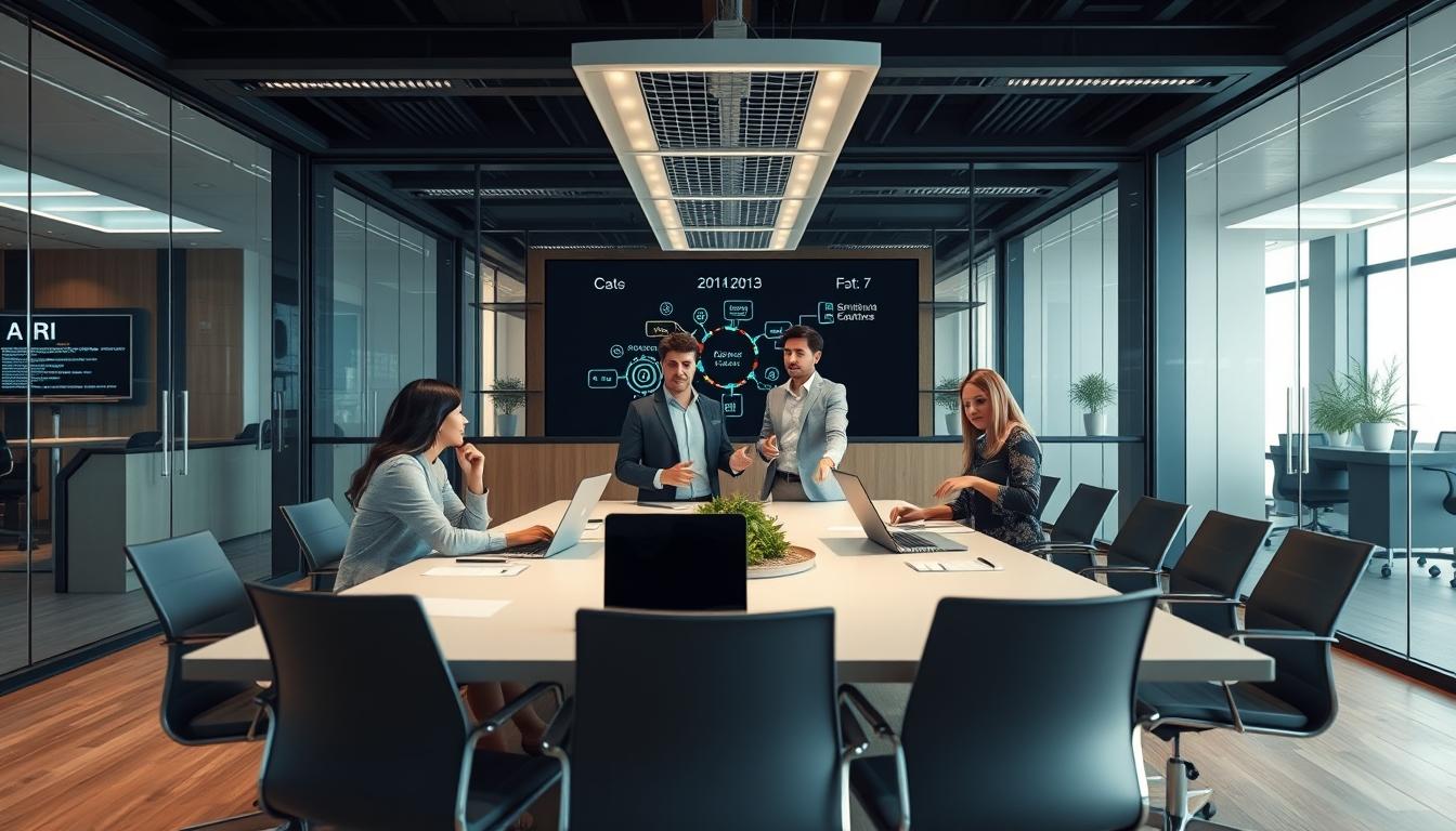 AI software company team and business technology strategy